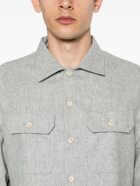 mélange-effect wool shirt